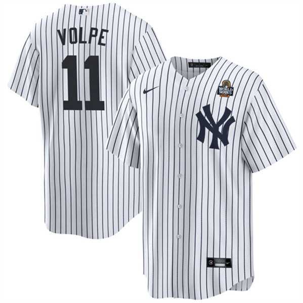 Men's New York Yankees #11 Anthony Volpe White 2024 World Series With Name Cool Base Stitched Jersey Dzhi,We sell and wholesale Men's New York Yankees #11 Anthony Volpe White 2024 World Series With Name Cool Base Stitched Jersey Dzhi on line form chian!